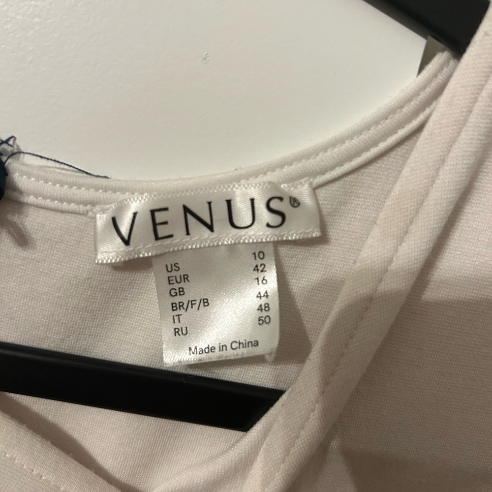 VENUS Navy and Cream Midi Dress - Picture 4 of 4